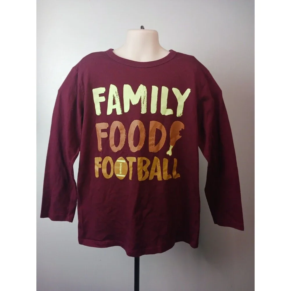 The Children's Place Boys Small Thanksgiving Football & Food Graphic Tee